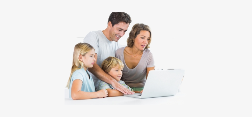 Most Importantly, We Develop A Deep Client Trust - Family With Laptop Png, transparent png download