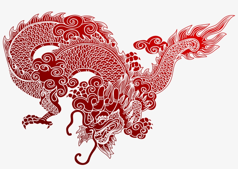 Vector About Red,festival,the Cut Style,12 Zodiac Animals,the - Chinese Papercut Dragon, transparent png download