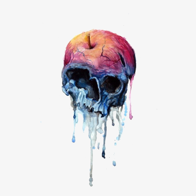 Inspiring Image Art, Color, Fruit, Skull - Snow White Skull Apple, transparent png download