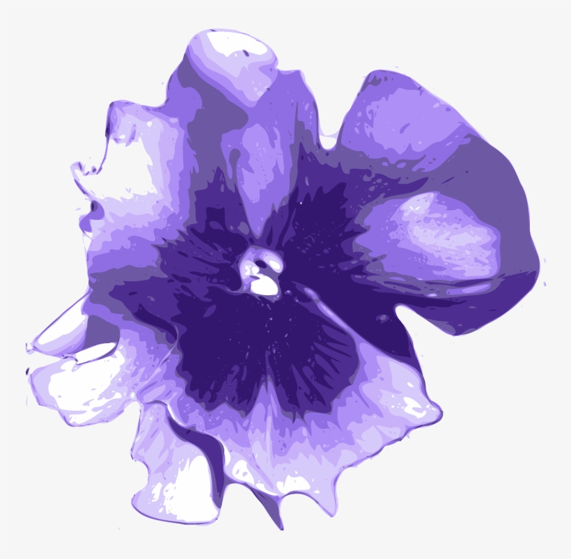Watercolor Painting Flower Purple Violet Floral Design, transparent png download