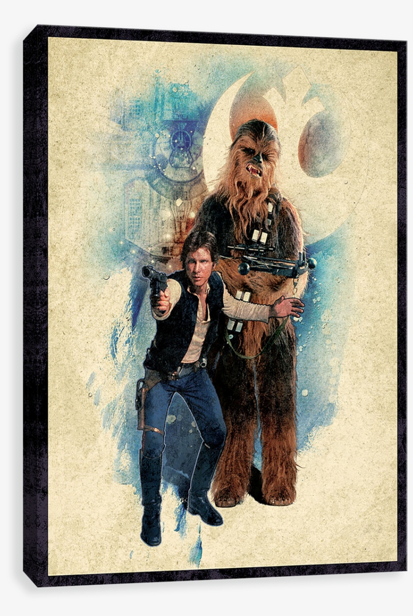 Han Solo And Chewbacca - Artissimo Design 40348 Galactic Watercolor: Han Solo, transparent png download