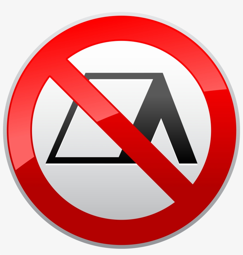 No Camping Prohibition Sign Png Clipart - Laptop Ban Png, transparent png download