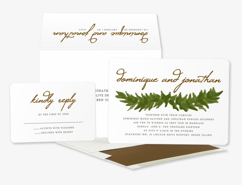 Image Of Watercolor Garland Wedding Invitation - Wedding Invitation, transparent png download