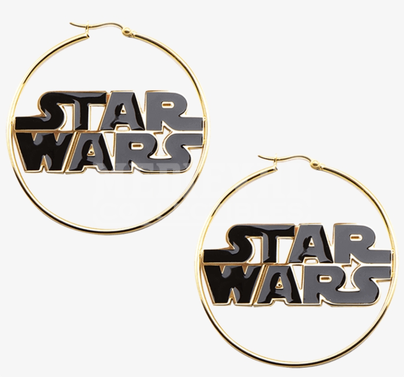 Star Wars Logo Gold Hoop Earrings, transparent png download