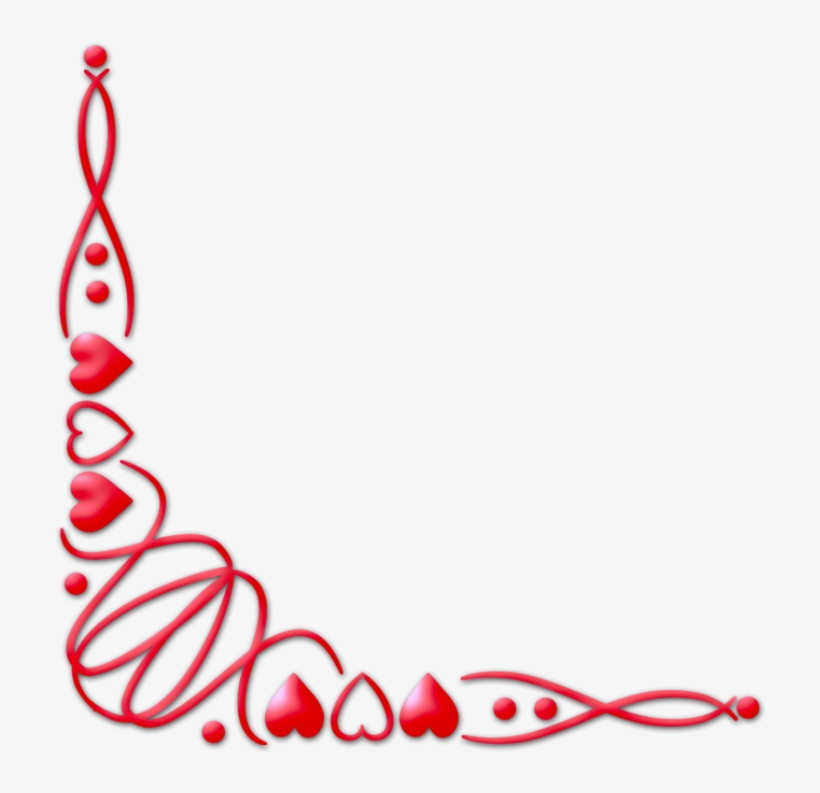 Valentine Corner Cliparts - Valentine Corner Border, transparent png download