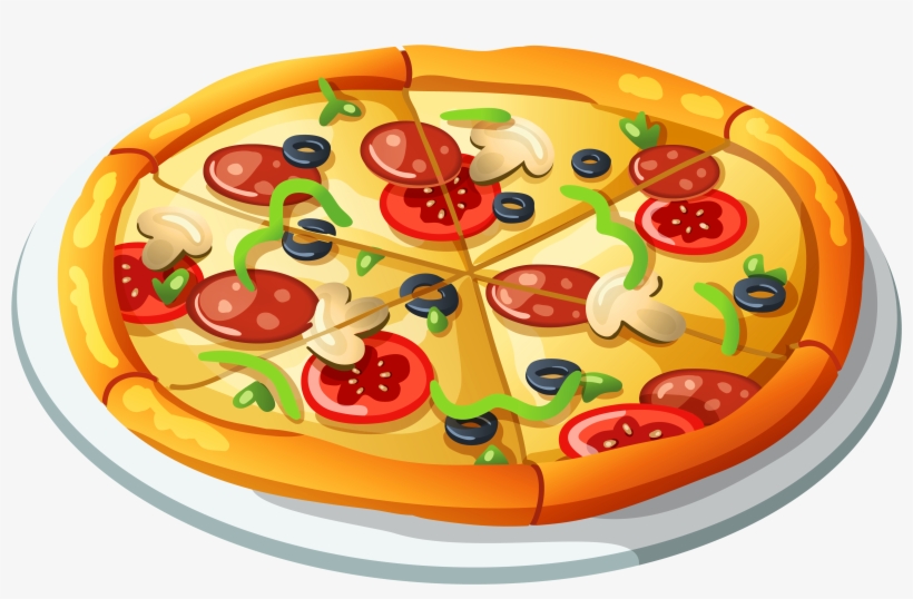 Su Comida Favorito Es Image Black And White - Pizza Clipart, transparent png download