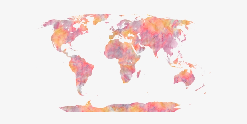 World Map Watercolor Painting Tote Bag For Sale By - World Map Watercolor Painting, transparent png download