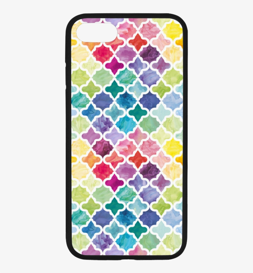 Watercolor Pattern Rubber Case For Iphone 7 - Mobile Phone Case, transparent png download