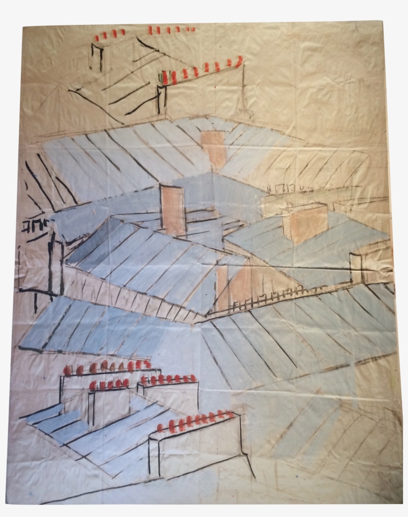 Paule Marrot Rooftops Print On Chairish - Natural Curiosities Paule Marrot Rooftops Reproduction, transparent png download