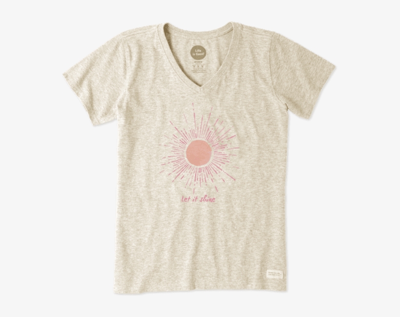 Women's Watercolor Let It Shine Sun Crusher Vee - Active Shirt, transparent png download
