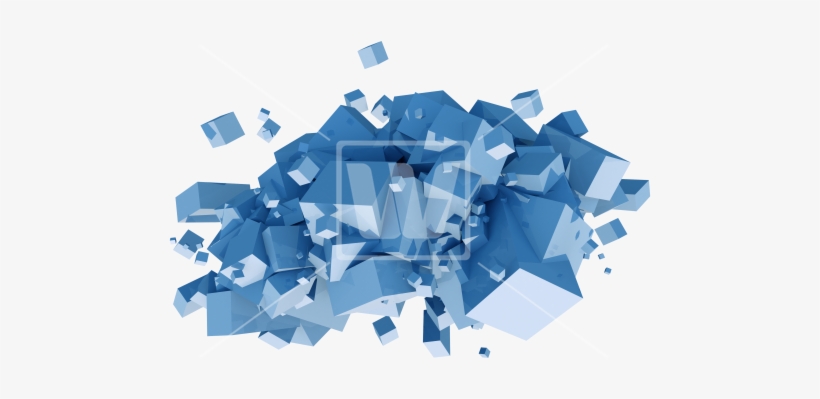 Blue Cubes Cluster - Illustration, transparent png download