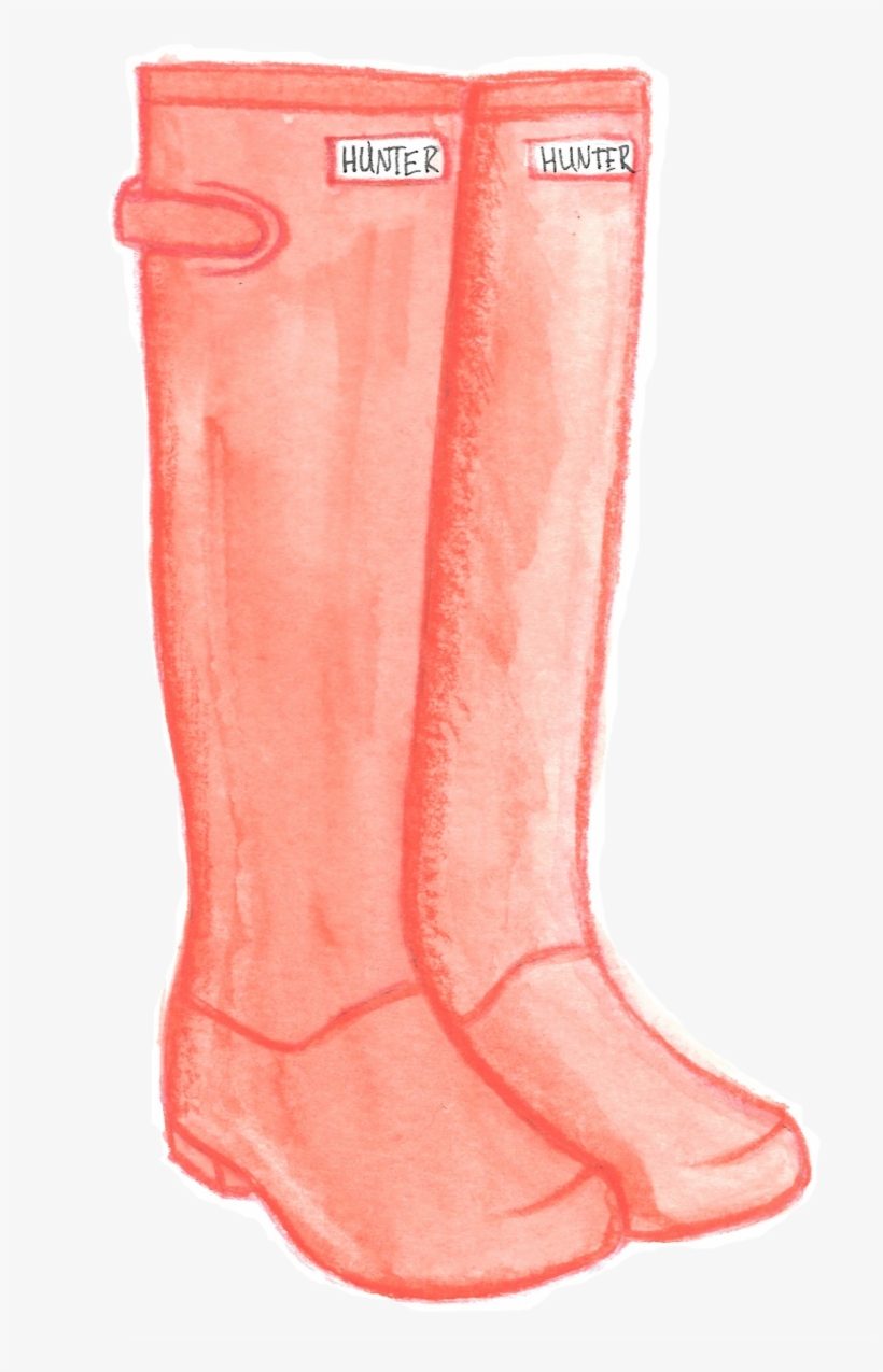 Watercolor Illustration By Caroline Mobley - Ugg Rain Boots Watercolor, transparent png download