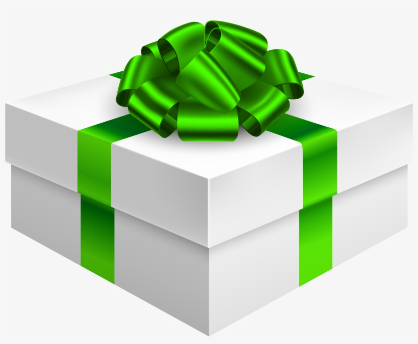 Gift Box With Bow In Green Png Clipart - Green Gift Box Png, transparent png download