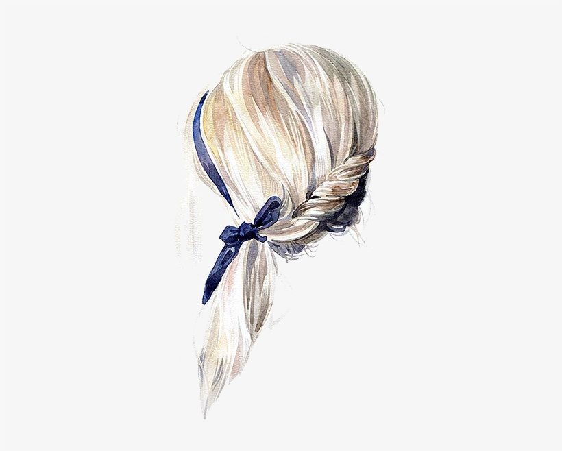 Watercolor Painting Drawing Hair Illustration - Draw Hair Watercolor, transparent png download