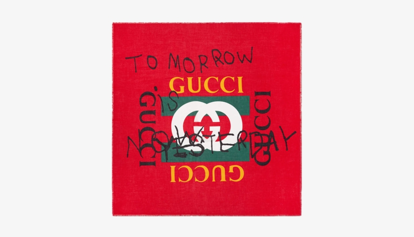 Gucci X Cococapitán Logo Modal Silk Shawl - Gucci Coco Capitan Logo, transparent png download