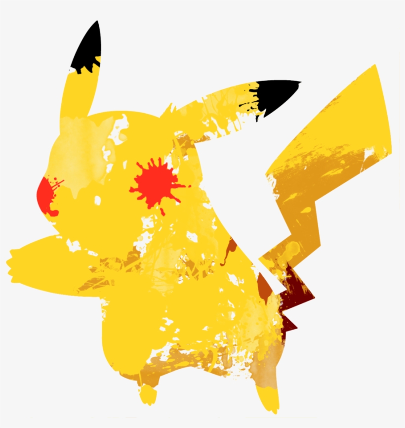 Pikachu 1 Paint Splatter Graphics By Hollyshobbies - Transparent Background Paint Splatter Png, transparent png download