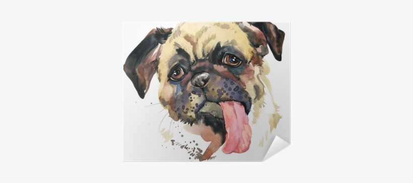 Funny Puppy Watercolor Illustration Poster • Pixers® - Dog, transparent png download