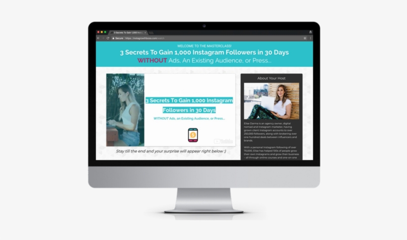 Instagram Masterclass Free Elise Darma - Web Design, transparent png download