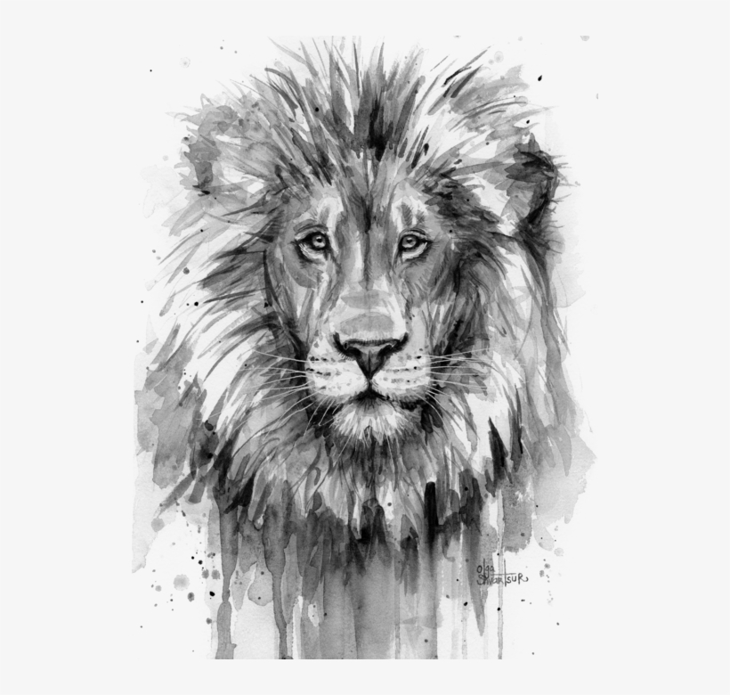 Click And Drag To Re-position The Image, If Desired - Lion Art Black And White, transparent png download
