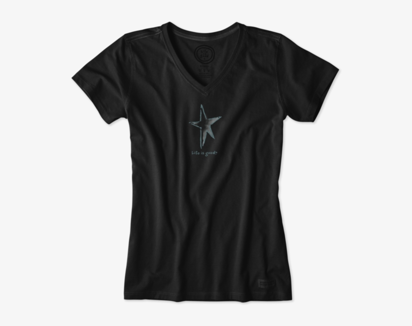 Women's Watercolor Star Crusher Vee - T-shirt, transparent png download