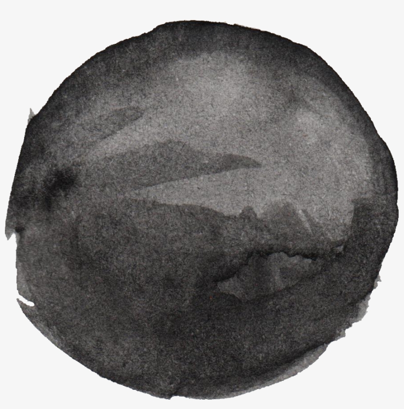 Free Download - Black Watercolour Circle Png, transparent png download