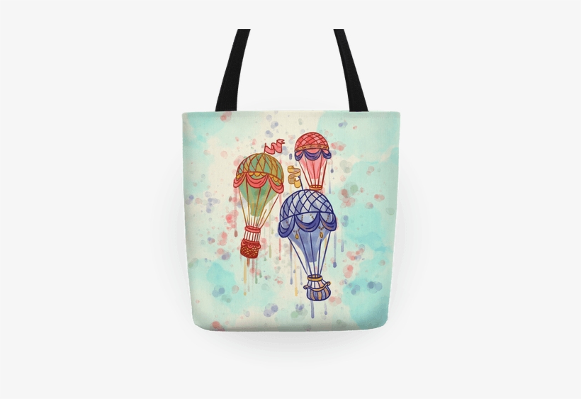 Watercolor Balloon Trip Tote - London, transparent png download
