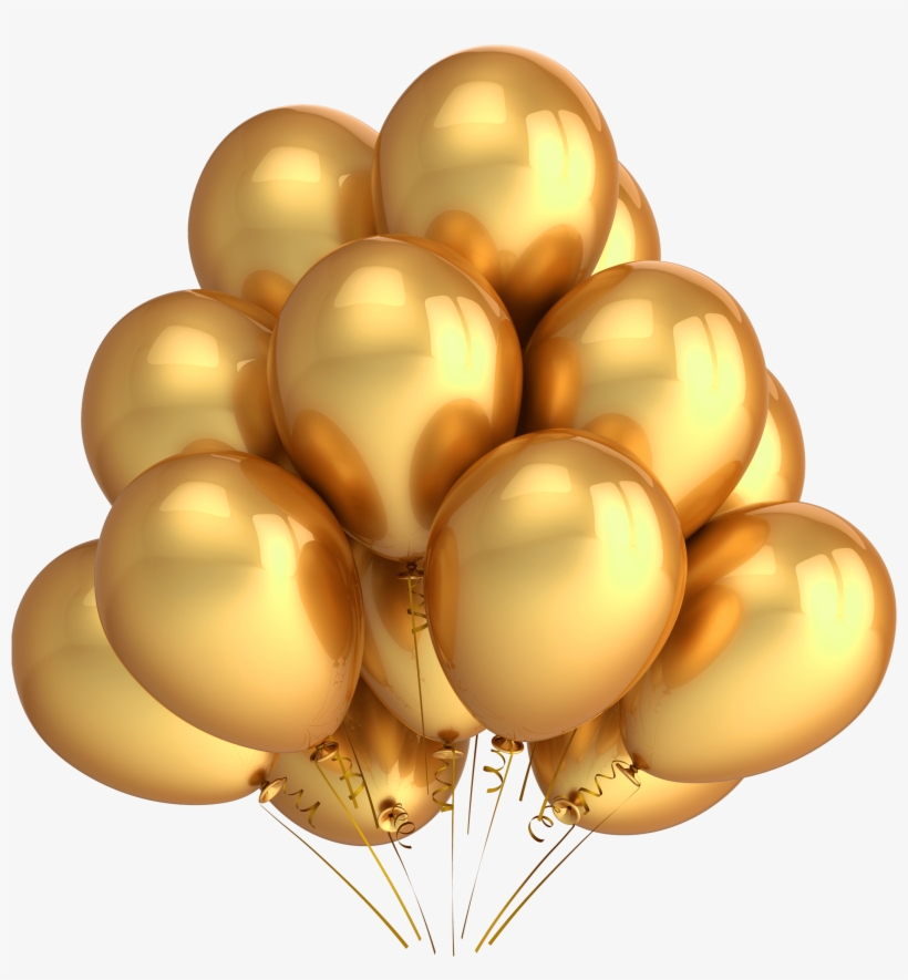 Objects - Balloon - Gold Balloons Png, transparent png download