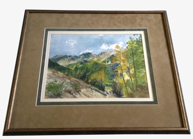 High Mountain Valley With Aspens Changing And Blue - Picture Frame, transparent png download