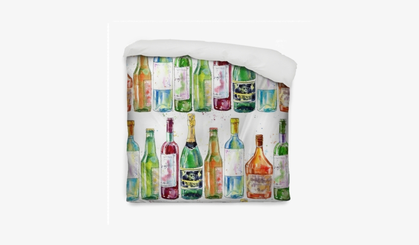Seamless Pattern Of A Champagne,cognac, Wine, Beer - Vinos Y Cervezas Sin Fondo, transparent png download