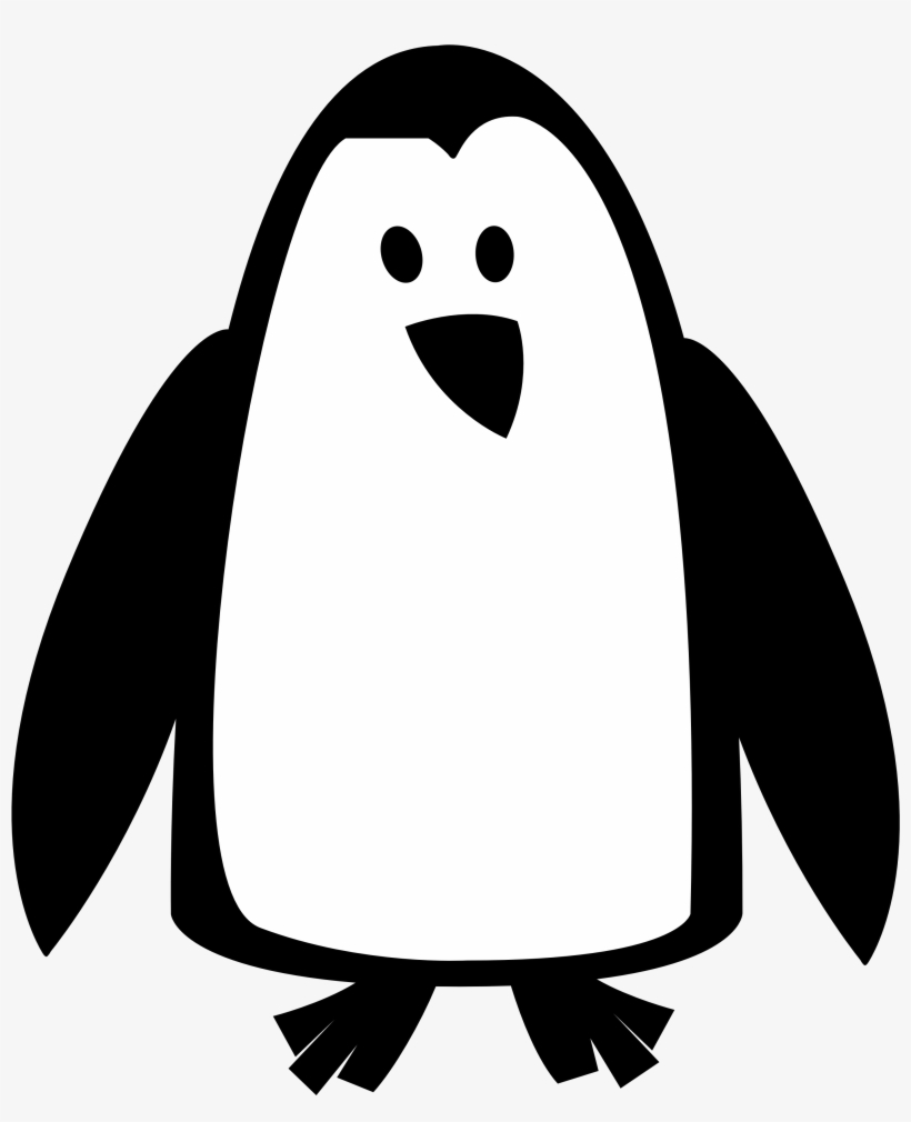 Banner Free Library Penguin Clip Art Black And White - Penguin Black And White Clip Art, transparent png download