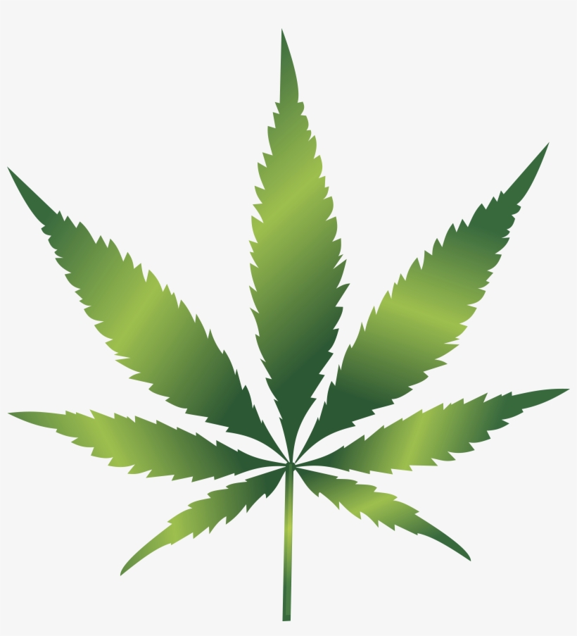 Free Clipart Of A Cannabis Leaf - Cannabis Leaf Clip Art, transparent png download