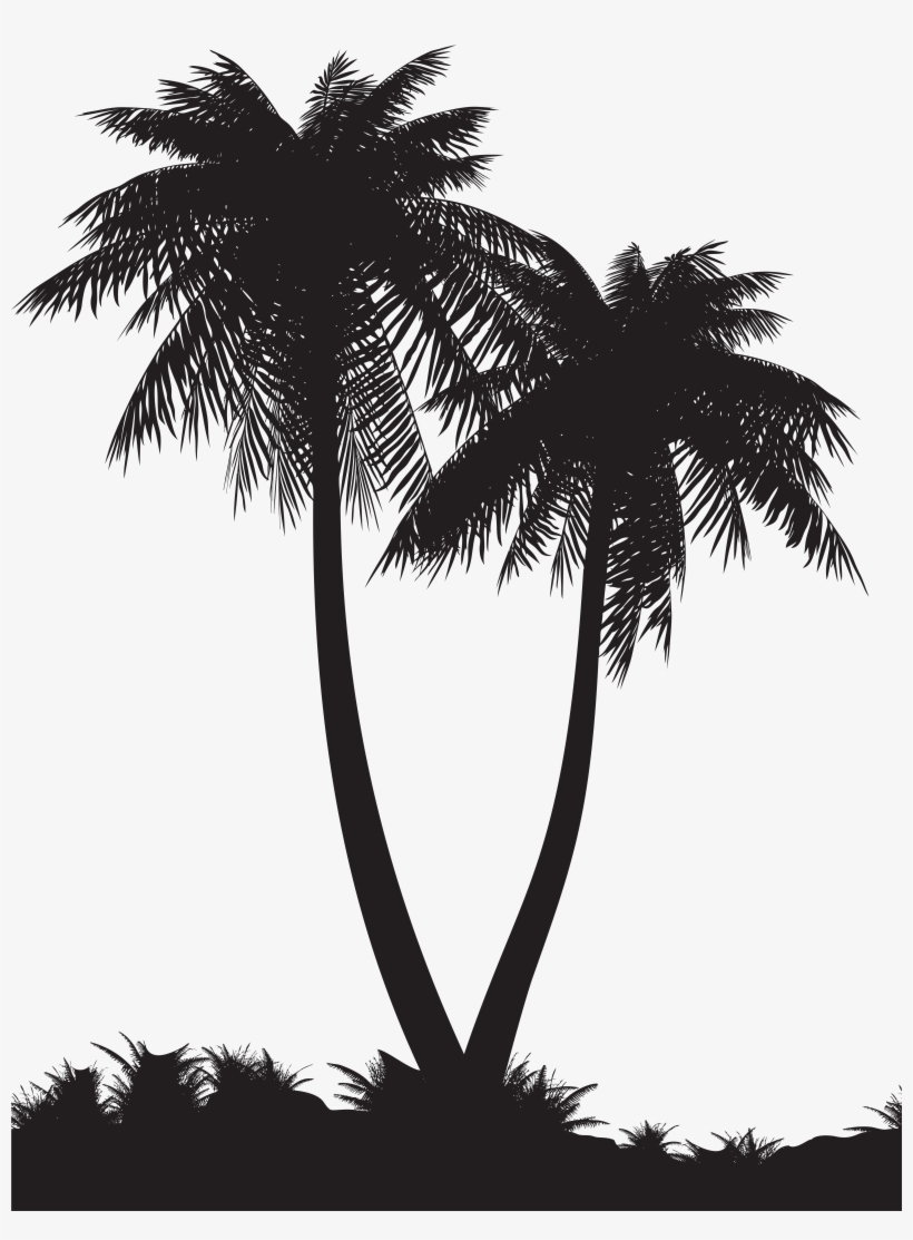 Palm Tree Silhouette Png, transparent png download