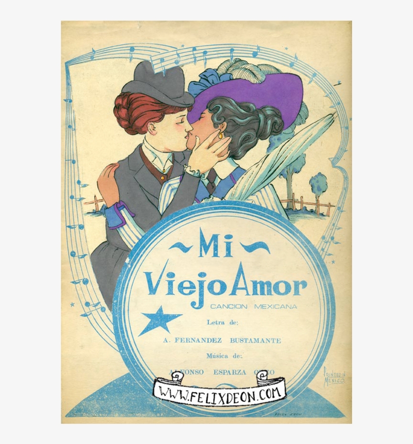 Mi Viejo Amor, Vintage Art Print Illustration Lesbian - Bisexuality, transparent png download