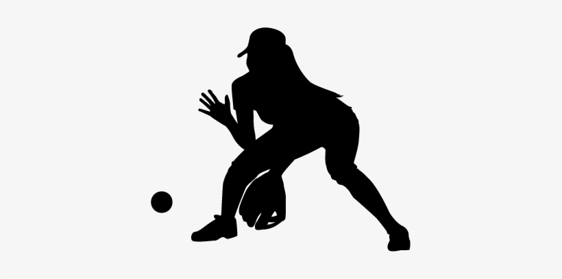 Girl Baseball Player Sticker Car Stickers Gay - Softball Player Silhouette Png, transparent png download