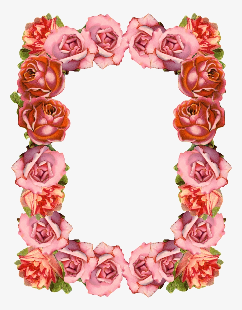 Free Digital Sugary Vintage Rose Frame And Border Png - Der Vintage Pastelltag Der Rosen-mutter Karte, transparent png download