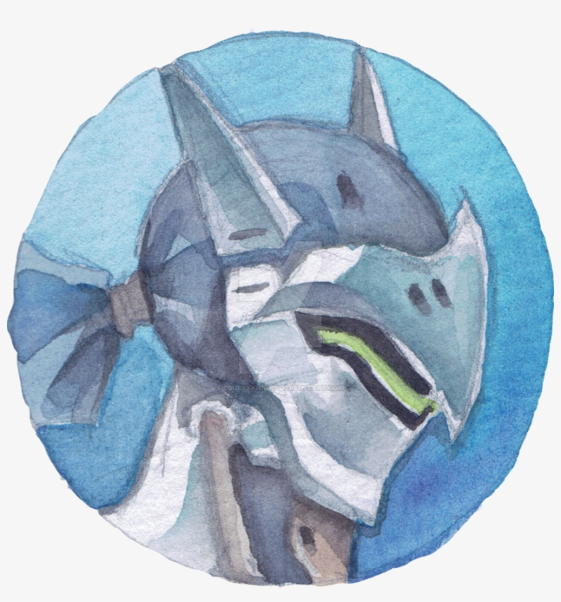 Blue Drawing Watercolor - Genji Water Paint, transparent png download