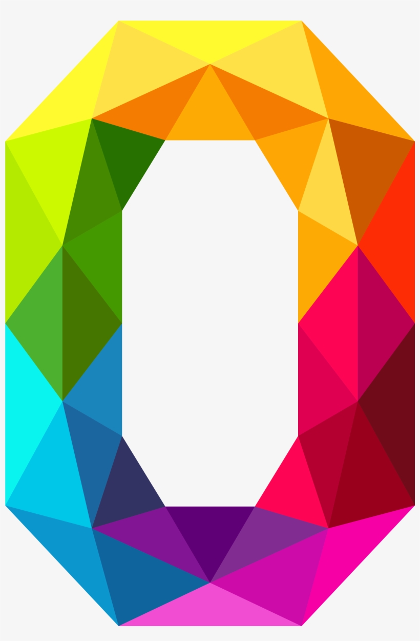 Triangles Number Zero Png - Colourful Triangles Number Png, transparent png download