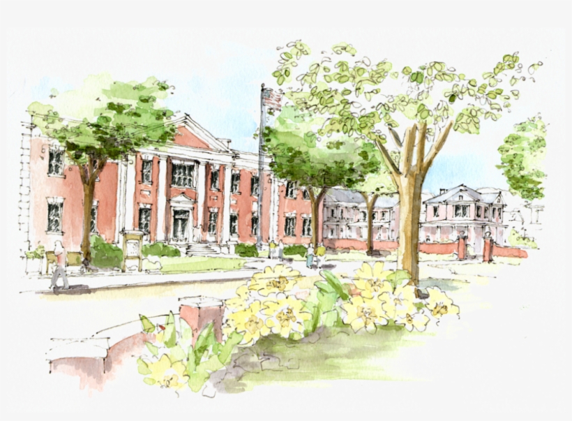 At The Northern Edge Of Campus, Two Brick Classroom - Painting, transparent png download