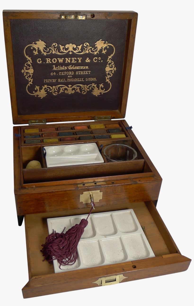 Antique English Watercolour / Artist's Box By Rowney - Wood, transparent png download