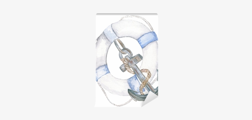 Life Ring, Anchor Wall Mural • Pixers® • We Live To - Watercolor Painting, transparent png download