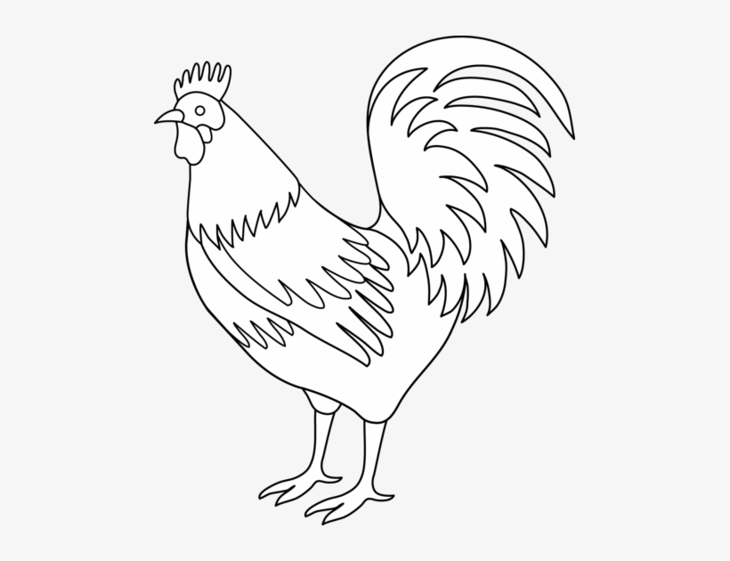 Cockeral For France - Rooster Black And White Clipart, transparent png download