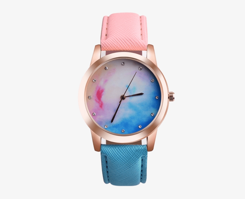 Luxury Women Clolorful Stainless Steel Leather Watches, transparent png download