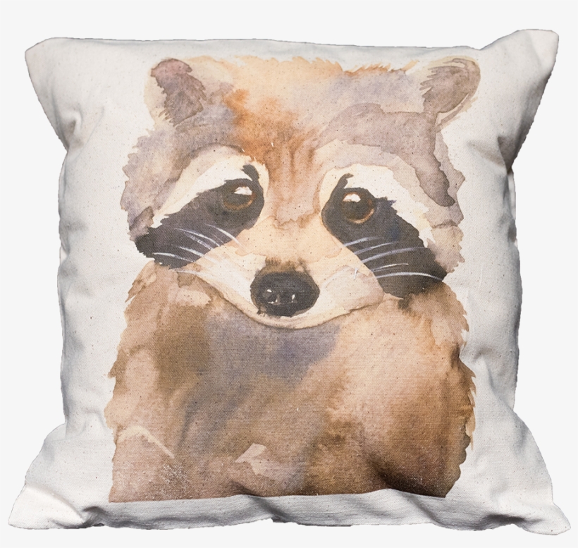 Watercolor Raccoon - Cushion, transparent png download