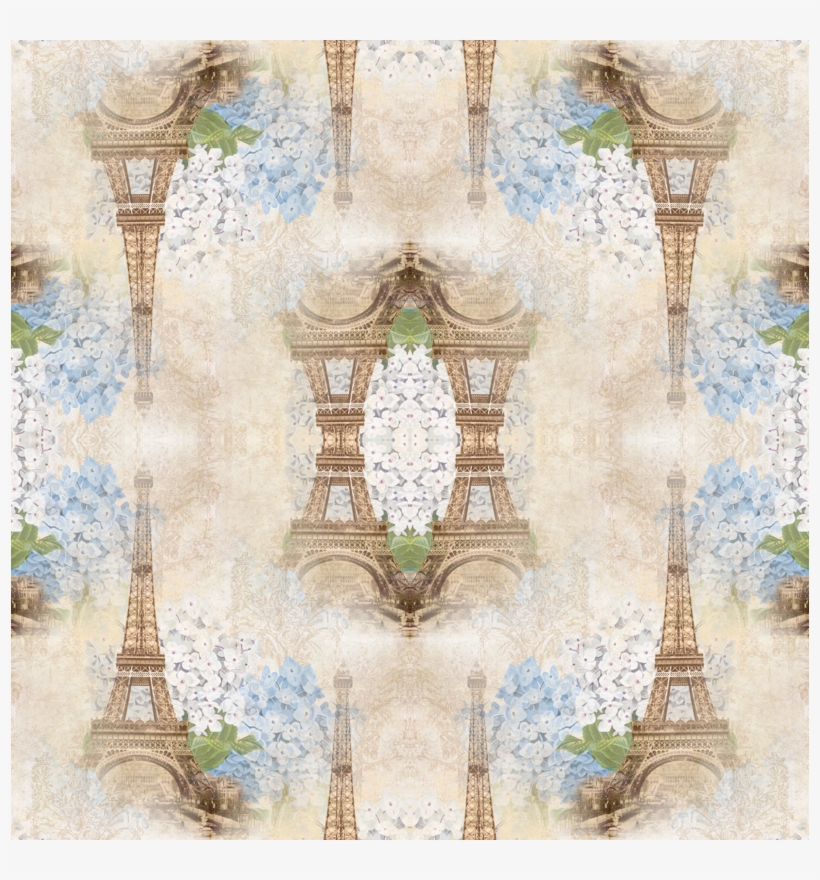 Hydrangea Fabric - Paris Vintage Blue Hydrangeas Custom, transparent png download
