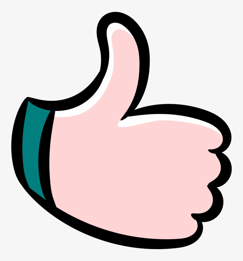 Thumb Signal Gesture Drawing Hand - Transparent Cartoon Thumbs Up, transparent png download