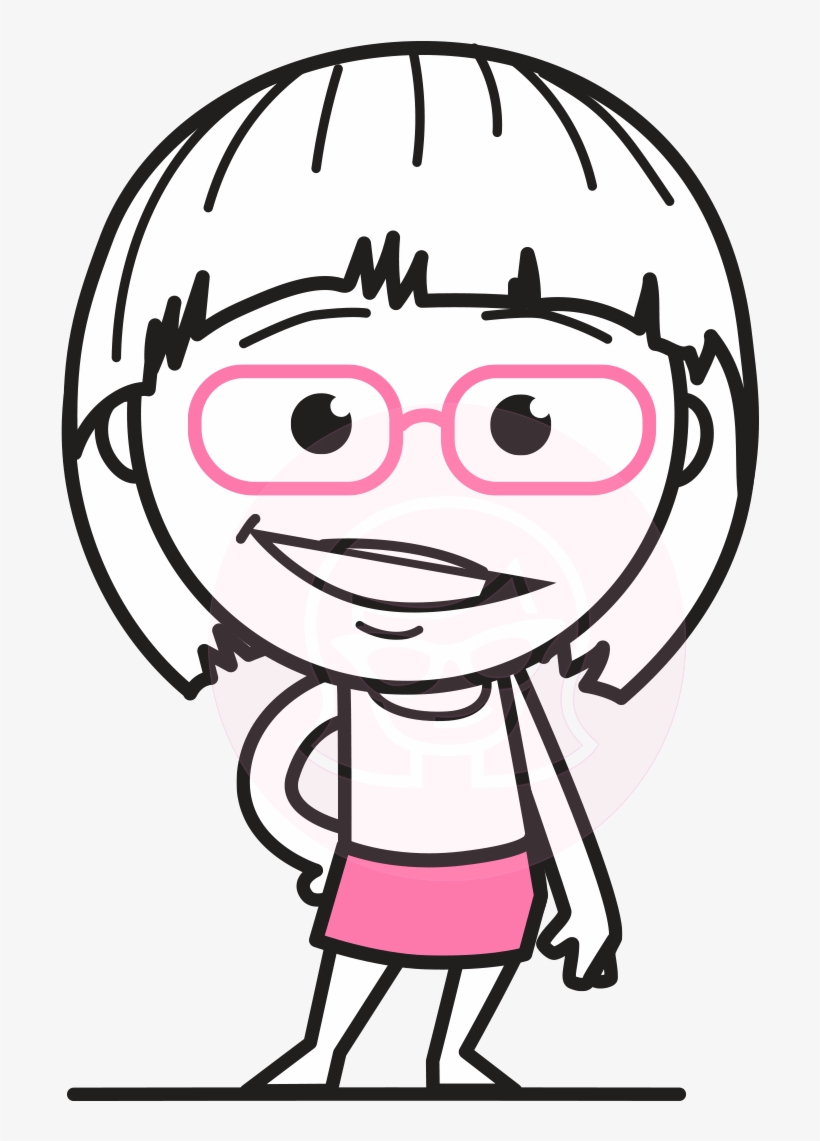 Vicky The Outline Geeky - Character Action Pose, transparent png download