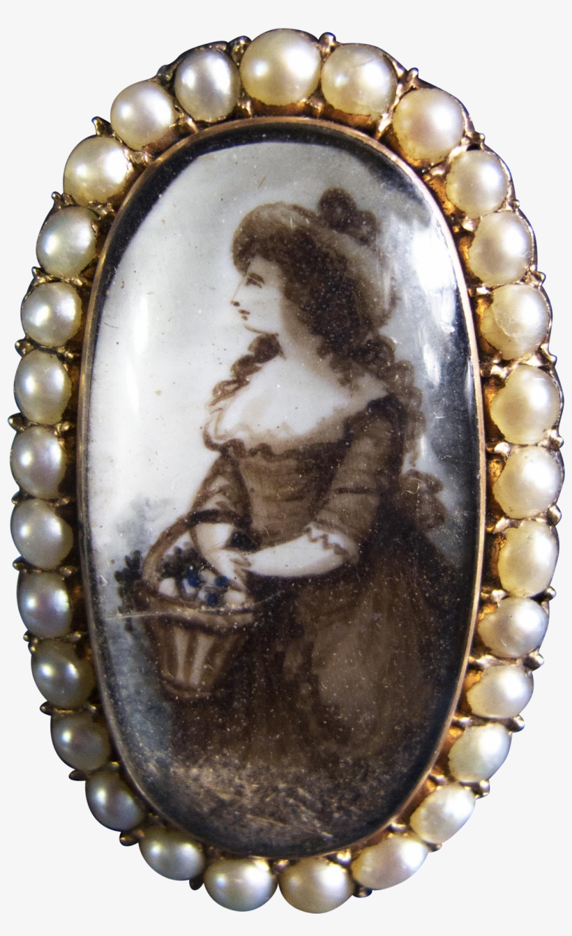 Exemplary 18th Century Sepia And Watercolor Miniature - Pearl, transparent png download