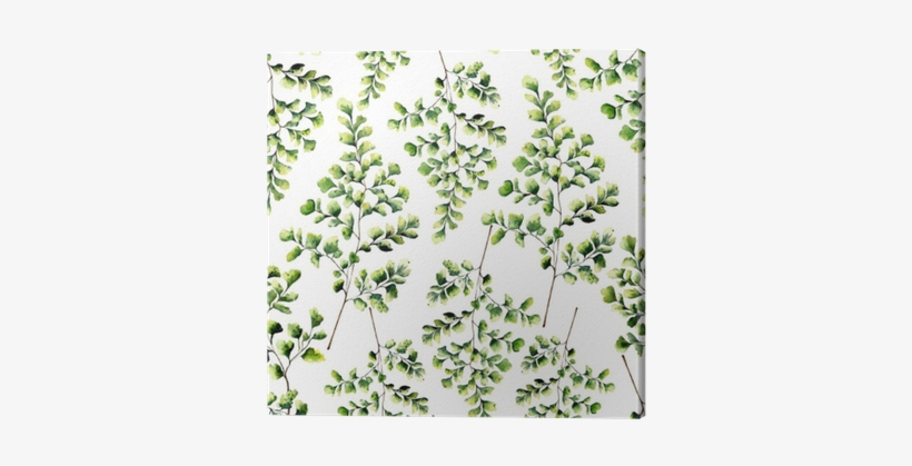Watercolor Seamless Pattern With Maidenhair Fern Leaves - Japanese Noren Doorway Curtain Tapestry With Summer, transparent png download