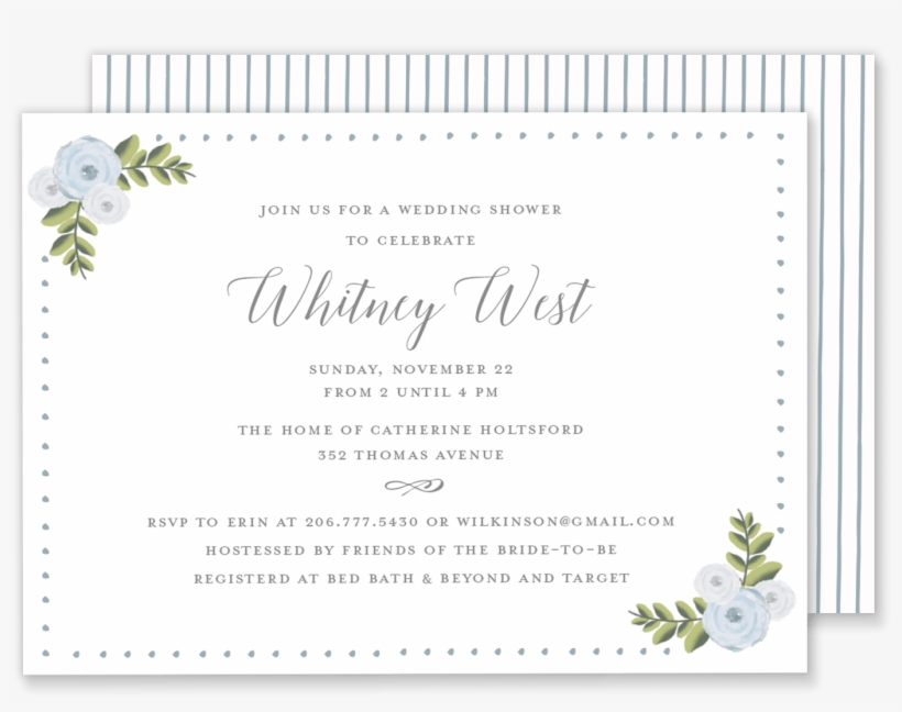 Whitney Watercolor Shower Invitation - Paper, transparent png download