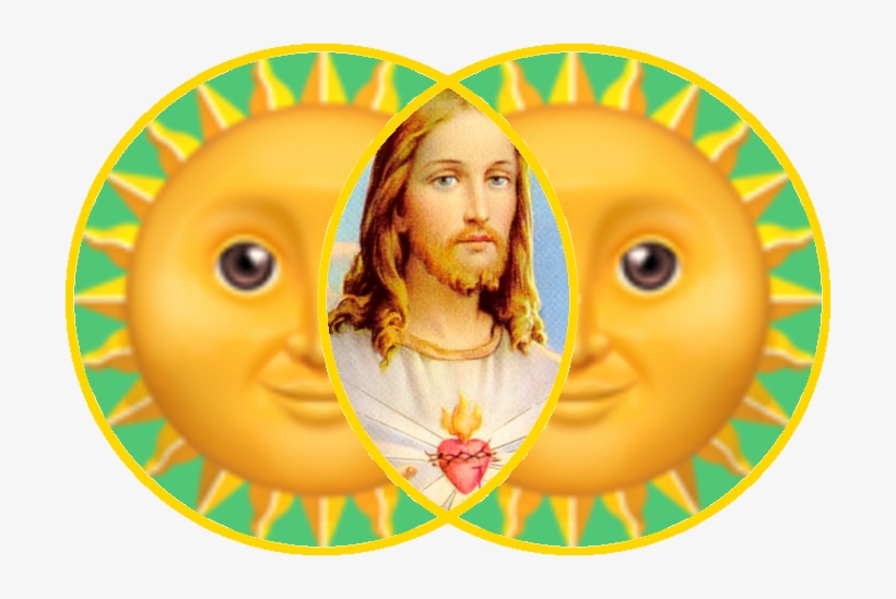 Vesica Pisces Emoji Sun New Emerald Border Master Jesus - Rectangle Refrigerator Magnet Jesus Christ W Flaming, transparent png download